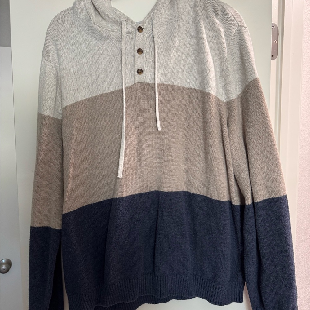 Goodfellow & Co Men's Tri-Tone Sweater - Cream, Tan, and Blue